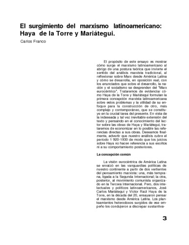 El surgimiento del marxismo latinoamericano: Haya de la Torre y Mariátegui