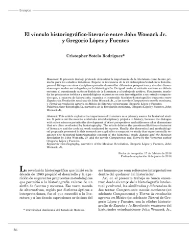 El vínculo historiográfico-literario entre John Womack Jr. y Gregorio López y Fuentes
