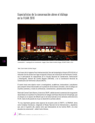 Especialistas de la conservación abren el diálogo en la FILAH 2019