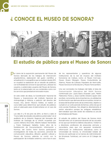 ¿Conoce el Museo de Sonora? El estudio de público para el Museo de Sonora