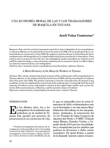 Una economía moral de las y los trabajadores de maquila en Tijuana
