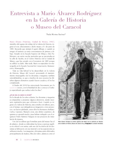 Entrevista a Mario Álvarez Rodríguez en la Galería de Historia o Museo del Caracol