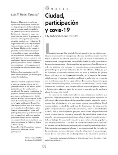 Ciudad, participación y COVID-19