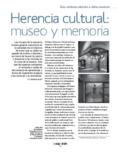 Una ventana abierta a otros museos. Herencia cultural: museo y memoria
