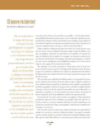 Tips, Tips y más Tips. El museo en internet