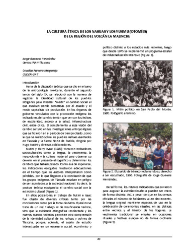 La cultura étnica de los Nahuas y los Yuhmu (Otomíes) de la región del volcán La Malinche