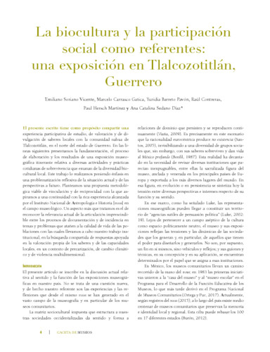 La biocultura y la participación social como referentes: una exposición en Tlalcozotitlán, Guerrero