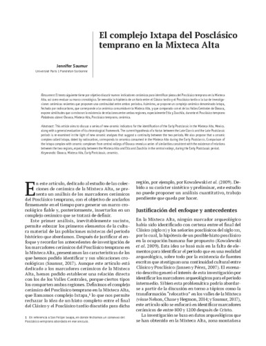 El complejo Ixtapa del Posclásico temprano en la Mixteca Alta
