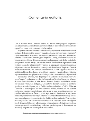 Comentario editorial