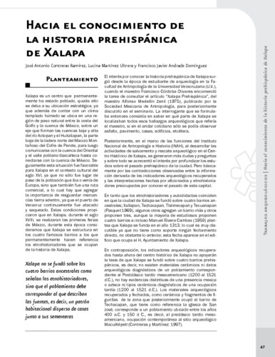 Hacia el conocimiento de la historia prehispánica de Xalapa