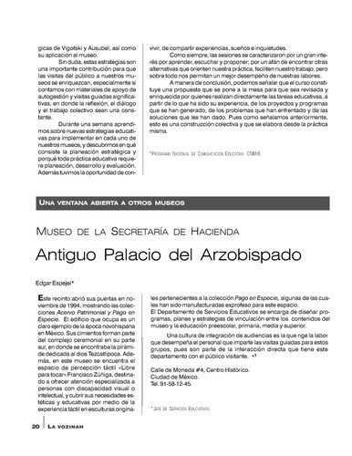 Una ventana abierta a otros museos. Museo de la Secretaría de Hacienda Antiguo Palacio del Arzovispado