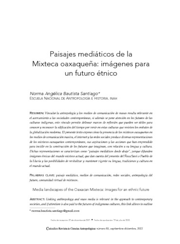 Paisajes mediáticos de la Mixteca oaxaqueña: imágenes para un futuro étnico