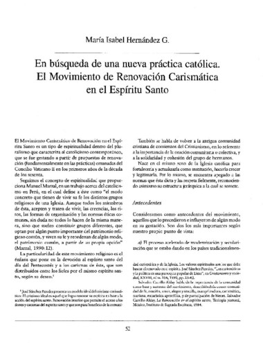 En búsqueda de una nueva práctica católica. El Movimiento de Renovación Carismática en el Espíritu Santo