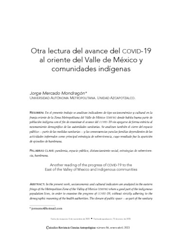 Otra lectura del avance del Covid-19 al oriente del Valle de México y comunidades indígenas
