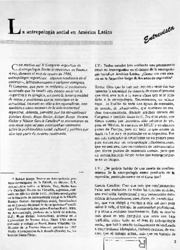 La antropología social en América Latina