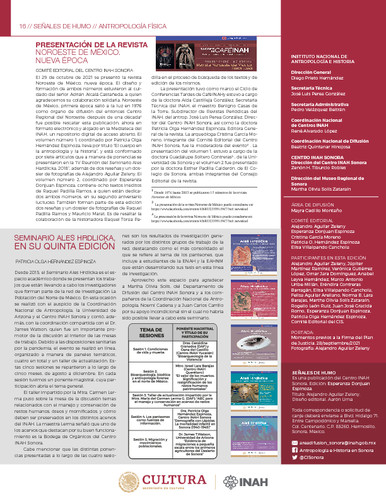 Presentación de la revista Noroeste de México, Nueva época
