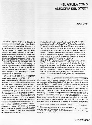 ¿El águila cómo alegoría del otro?