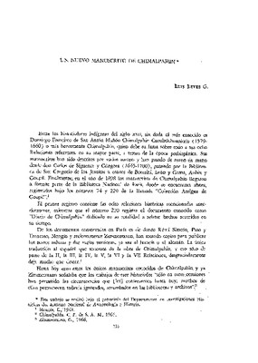 Un nuevo manuscrito de Chimalpahin.