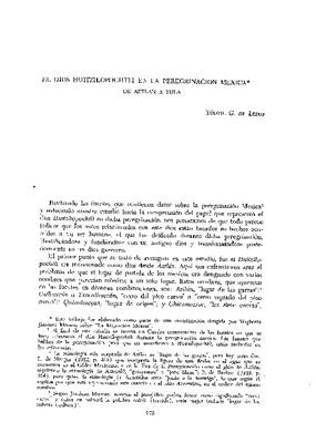 El dios Huitzilopochtli en la peregrinación mexica. De Aztlán a Tula.