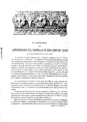 El centenario de la rendición del Castillo de San Juan de Ulúa