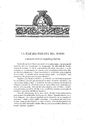 La máscara preciosa del Museo y un nuevo libro del arqueólogo Saville.