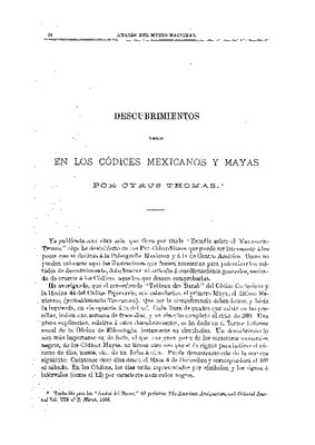 Descubrimientos hechos en los códices mexicanos y mayas.