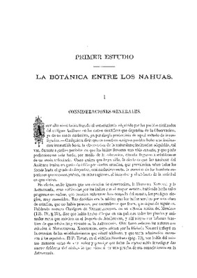 Primer estudio. La botánica entre los nahuas. I.- Conclusiones generales.