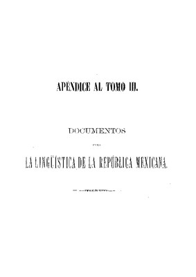 Documentos para la lingüística de la República Mexicana. Arte novísima de la lengua mexicana. 1753.