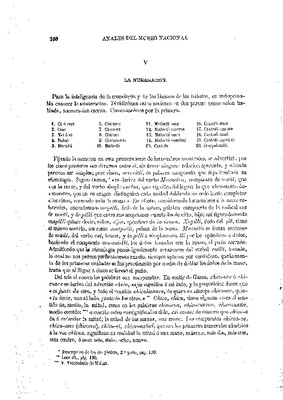 Ensayo de descifración geroglífica. V.- La numeración.