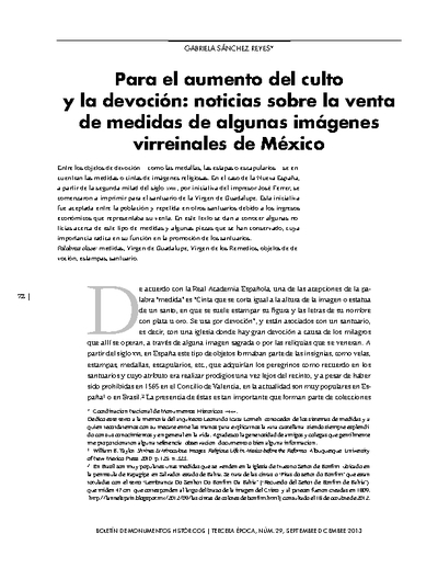 Para el aumento del culto y la devoción: noticias sobre la venta de medidas de algunas imágenes virreinales de México