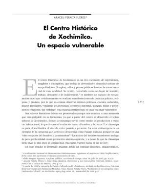 El Centro Histórico de Xochimilco. Un espacio vulnerable