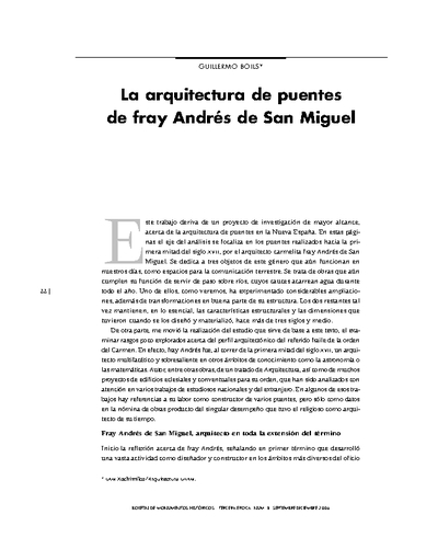 La arquitectura de puentes de fray Andrés de San Miguel