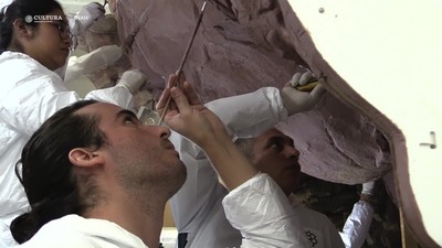 Réplica de Pinturas Rupestres de Cuevas Pintas, Baja California. Nota informativa