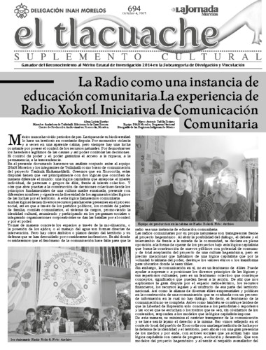 El Tlacuache Núm. 694 (2015)