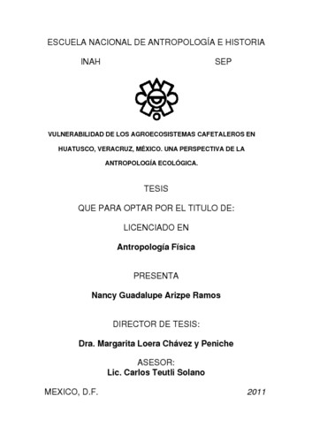Vulnerabilidad de los agroecosistemas cafetaleros en Huatusco, Veracruz, México: una perspectiva de la antropología ecológica