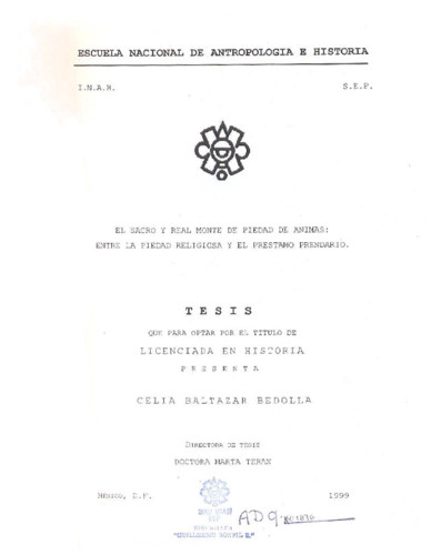 El Sacro y Real Monte de Piedad de Animas sobre la piedad religiosa y el préstamo prendario
