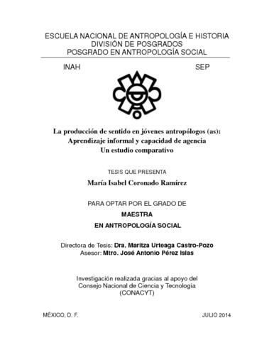 La producción de sentido en jóvenes antropólogos (as)
