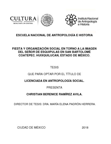 Fiesta y organización social en torno a la imagen del Señor de Esquipulas en San Bartolomé Coatepec