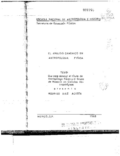 El análisis canónico en antropología física