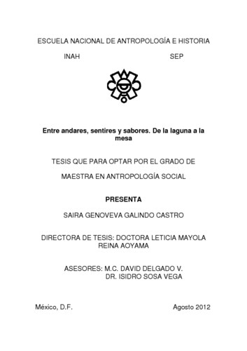 Entre andares, sentires y sabores