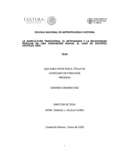 La agricultura tradicional, el artesanado y la religiosidad popular en una comunidad nahua