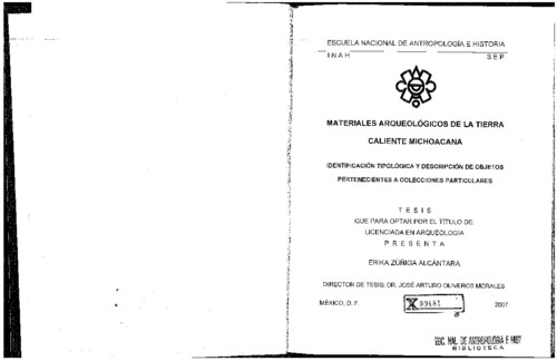 Materiales arqueológicos de la Tierra caliente michoacána