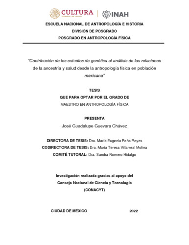 Contribución de los estudios de genética al análisis de las relaciones de la ancestría y salud desde la antropología física en población mexicana
