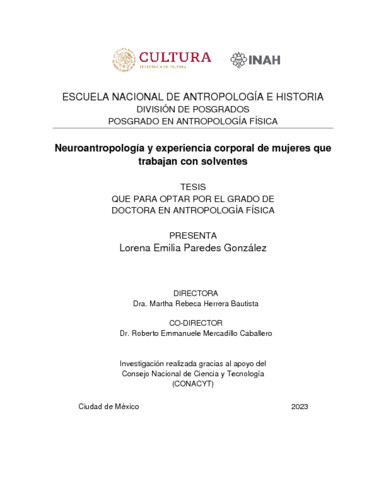 Neuroantropología y experiencia corporal de mujeres que trabajan con solventes
