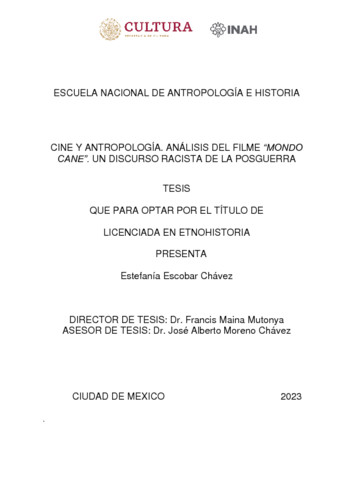 Cine y antropología. Análisis del filme "Mondo Cane"