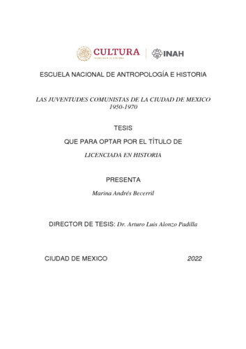 Las juventudes comunistas de la Ciudad de México, 1950-1970