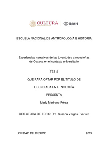 Experiencias narrativas de las juventudes afrocosteñas de Oaxaca en el contexto universitario