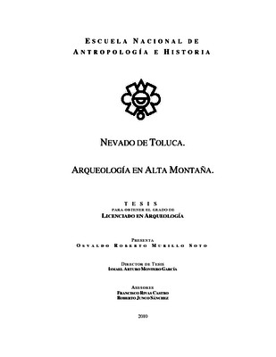 Nevado de Toluca. Arqueología en Alta Montaña